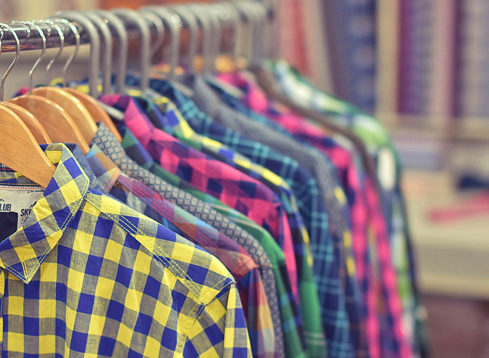 yellow and blue plaid dress shirt